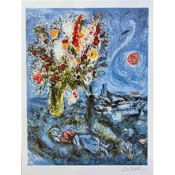 Marc Chagall LA DORMEUSE AUX FLEURS Offset Lithogr