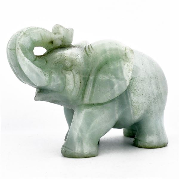 Carved Jade Elephant Figure 20th Century