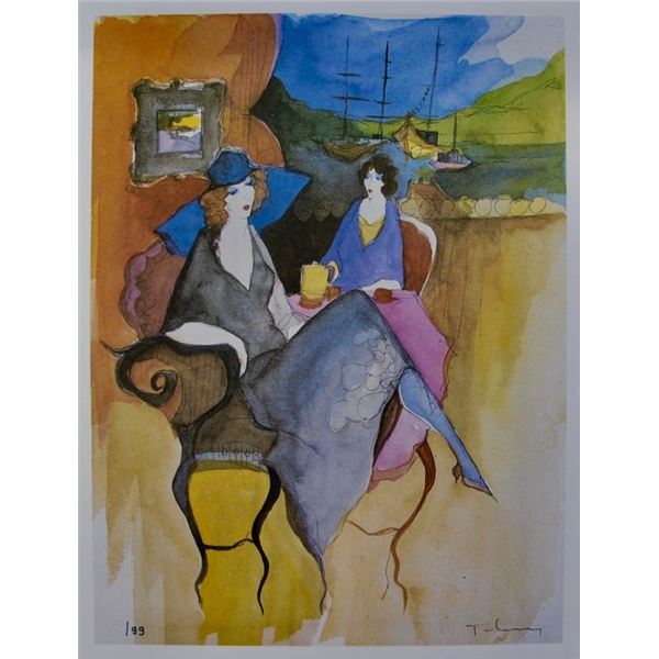 Itzchak Tarkay SOMBER MOMENT Facsimile Signed Limi