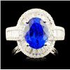 Image 1 : 18K Gold 3.95ct Tanzanite & 1.30ctw Diamond Ring