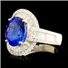 Image 2 : 18K Gold 3.95ct Tanzanite & 1.30ctw Diamond Ring
