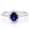 Image 1 : 18k Gold 1.01ct Sapphire & 0.31ct Diamond Ring