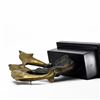 Image 4 : Brass Lucky Dolphin Sculpture on Black Base