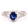 Image 1 : 18k White Gold 0.94ct Sapphire & 0.33ct Diamond Ri