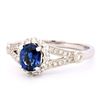 Image 2 : 18k White Gold 0.94ct Sapphire & 0.33ct Diamond Ri