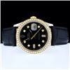 Image 1 : Rolex DateJust YG/SS 1.50ct Diam 36 Leather Strap