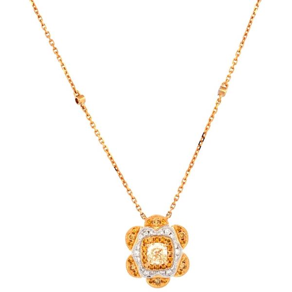 18K Two-Tone Gold 1.06ct Diamond Necklace