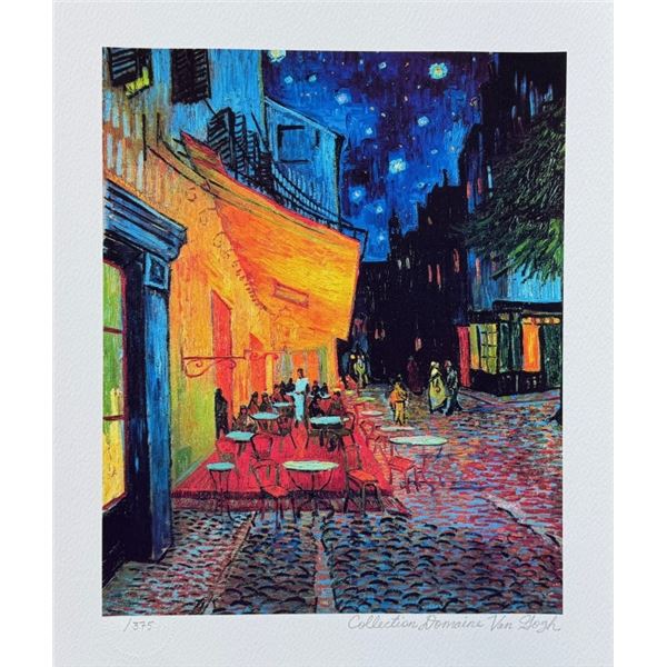 Vincent Van Gogh TERRACE CAFE Estate Signed Giclee