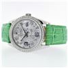 Image 3 : Rolex DateJust SS Floral 1.50ct Diam 36 Green Watc