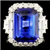 Image 1 : 18K Gold 8.00ct Tanzanite & 1.30ctw Diamond Ring