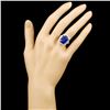 Image 4 : 18K Gold 8.00ct Tanzanite & 1.30ctw Diamond Ring
