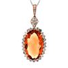 Image 2 : 18K Rose Gold 8.25ct Citrine & 0.93ct Diamond Pend
