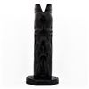 Image 7 : Hand-Carved Black Totem Pole Sculpture