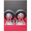 Image 1 : Pair Of Fixed Castor Wheels 8