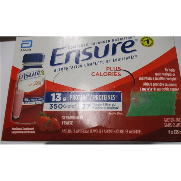 ENSURE CALORIE PLUS STRAWBERRY DRINK (6 BOTTLES X 235 ML) (BEST BEFORE APRIL 2027)