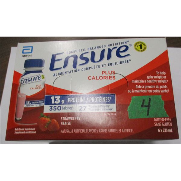 ENSURE CALORIE PLUS STRAWBERRY DRINK (6 BOTTLES X 235 ML) (BEST BEFORE APRIL 2027)