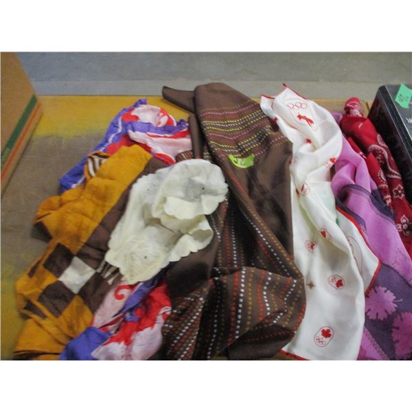 BOX C/W LIGHTS, MAKE-UP, SCARVES, ETC