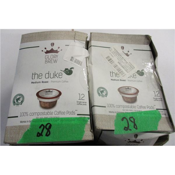 SHELF PULLS (AS IS):  DUKE MEDIUM ROAST COFFEE (24 PODS) - 2 BOXES