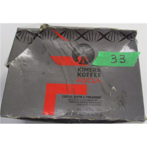 SHELF PULLS (AS IS):  BOX OF KIMERA KOFFEE (24 CUPS)