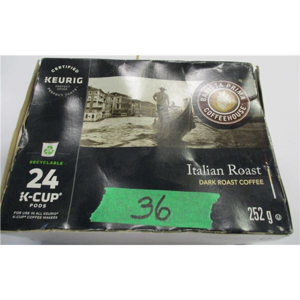 SHELF PULLS (AS IS):  STARBUCKS ITALIAN DARK ROAST COFFEE (24 K-CUPS) - BOX
