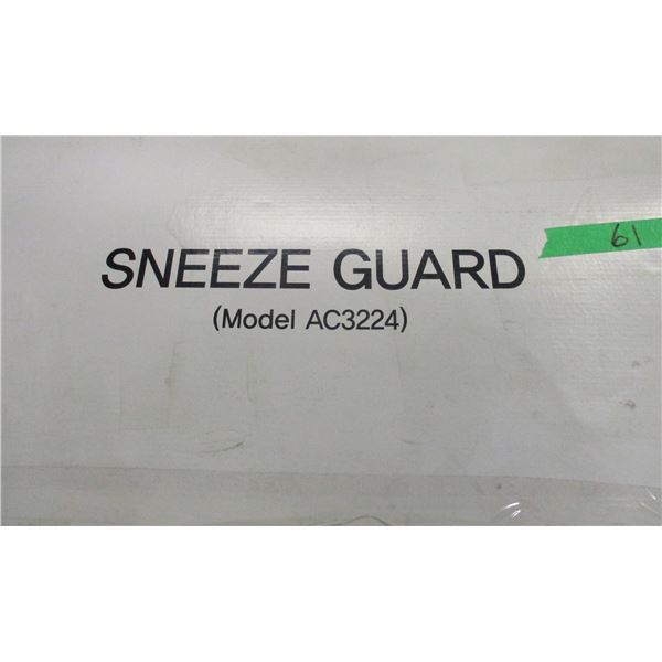 SHELF PULLS (AS IS):  PLEXIGLASS SNEEZE GUARD IN ORIGINAL BOX