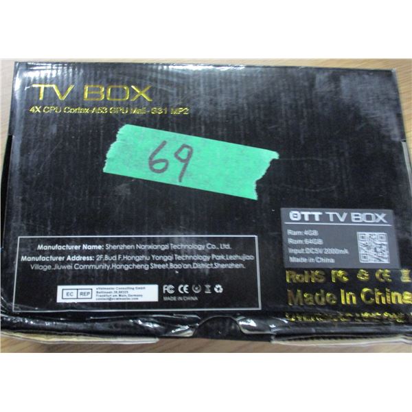 SHELF PULLS (AS IS):  TV BOX (4 GB) IN ORIGINAL BOX