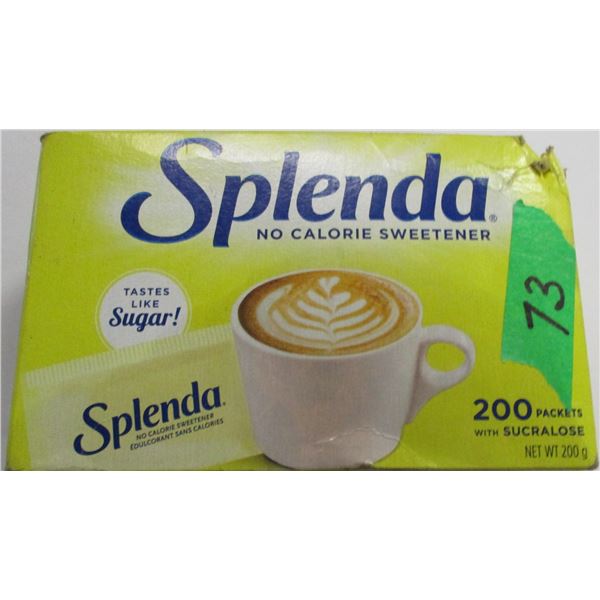 SHELF PULLS (AS IS):  SPLENDA SWEETENER (200 PACKS) - BOX