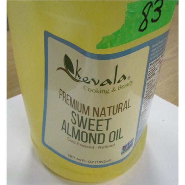 SHELF PULLS (AS IS):  SWEET ALMOND OIL (64 OZ) - BOTTLE