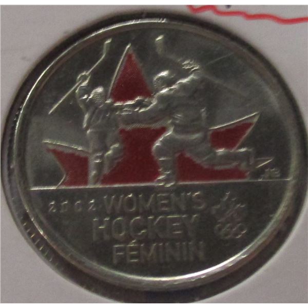 2002 PROOF CAMEO CANADA WOMEN'S HOCKEY QUARTER