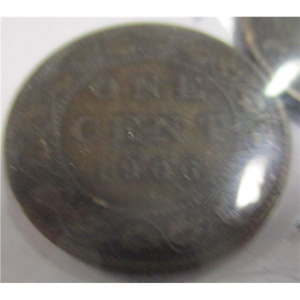 1888 - 1906 CANADA VICTORIAN KING EDWARD VII PENNIES
