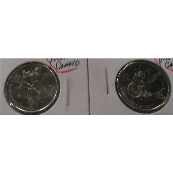 2007 PROOF CAMEO FIGURE SKATING/WHEEL CHAIR MINT CANADA QUARTERS