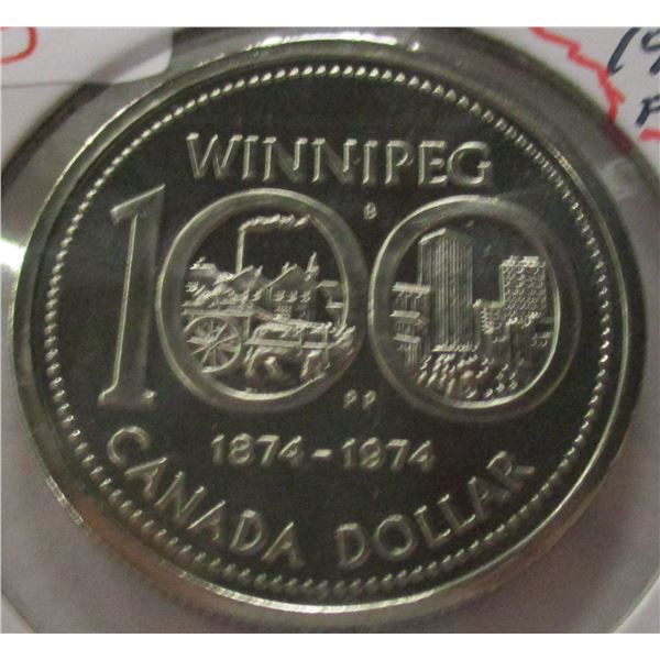 1874 - 1974 WINNIPEG PROOF CANADA DOLLAR