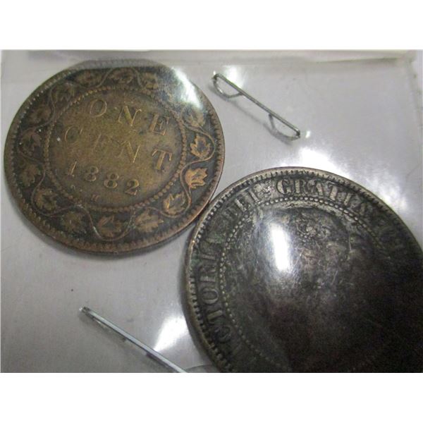 1882H & 1901 CANADA VICTORIAN LARGE PENNIES