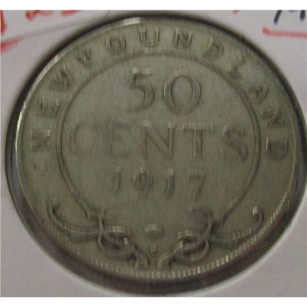 1917 NEWFOUNDLAND SILVER HALF DOLLAR
