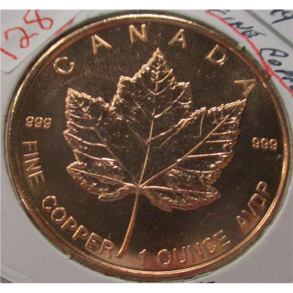999FINE CANADA ONE OUNCE COPPER COIN