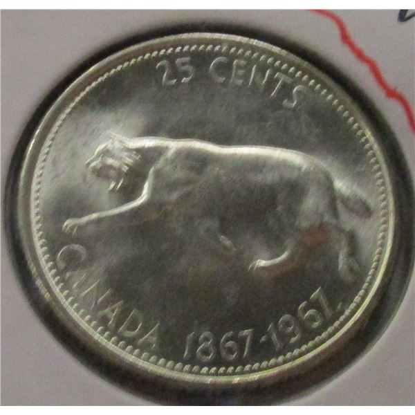 1967 - 1967 CANADA LYNX BU SILVER QUARTER