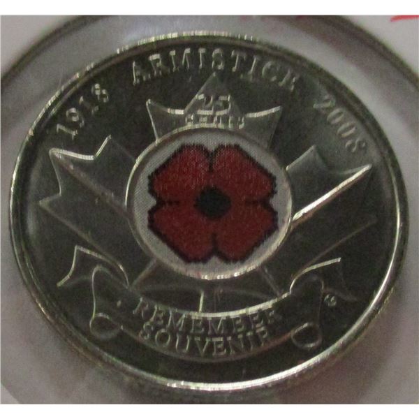 2008 REMEMBERANCE DAY POPPY CANADA QUARTER