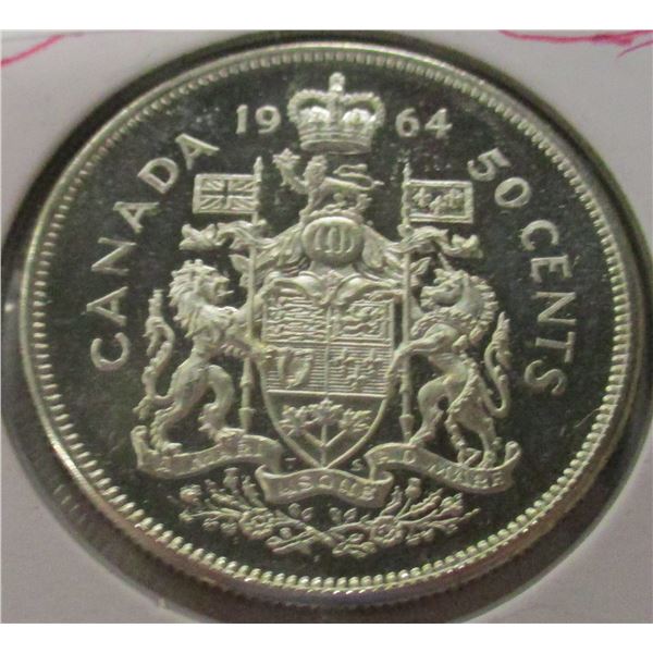 1964 PROOF CAMEO CANADA HALF DOLLAR