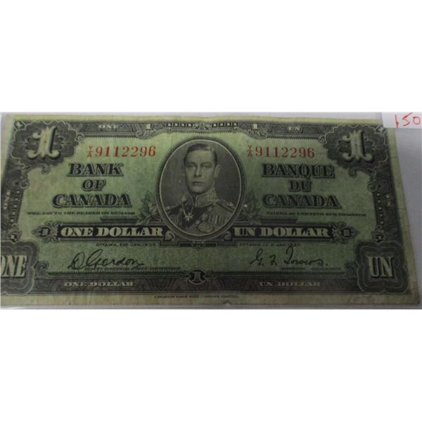 1937 KING GEORGE VI LEGAL TENDER CANADA DOLLAR