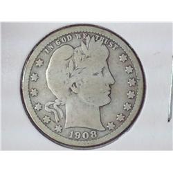 1908-D Barber Quarter