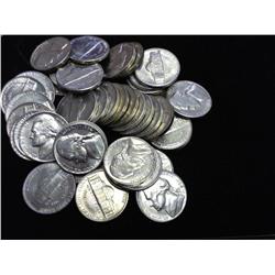 Mixed Roll Of 41-1960's Jefferson Nickels (UNC)