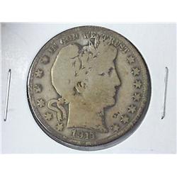 1911-S Barber Half Dollar (VG)