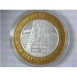 Stratosphere $10 Gaming Token (Silver) UNC