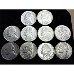 10-1943-P Jefferson 35% Silver War Nickels, EF-UNC