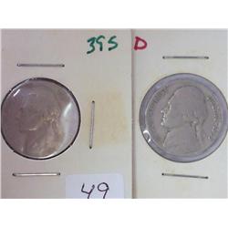 1939-D/S Jefferson Nickels