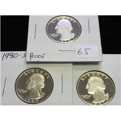 1979-S, 80-S And 81-S Washington Quarters (Gem PF)