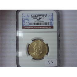 2008-P SMS Jackson Dollar NGC MS67
