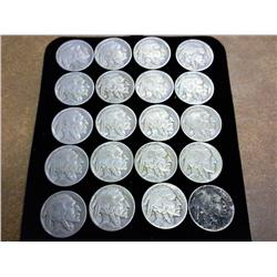20 Assorted 1930's Buffalo Nickels