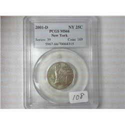 2001-D New York Quarter PCGS MS66