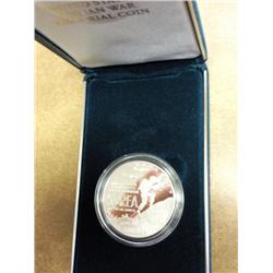 1991 Korean War Proof Silver Dollar